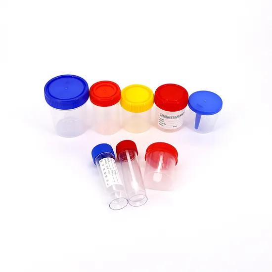 Medmount Medical Lab Disposable Graduated 30ml/40ml/60ml/100ml Universal Plastic/ PP/PS Sterile Urine/Stool/Specimen/Sample Collection Cup Container with Label 