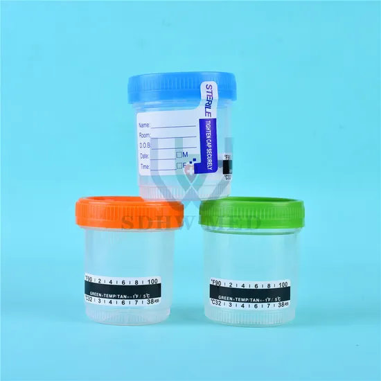 Disposable Hospital Sterile Plastic 60ml Sample Specimen Test Collection Stool Urine Container with Spoon 